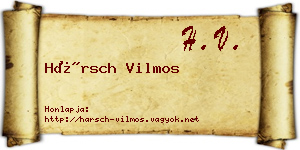 Hársch Vilmos névjegykártya